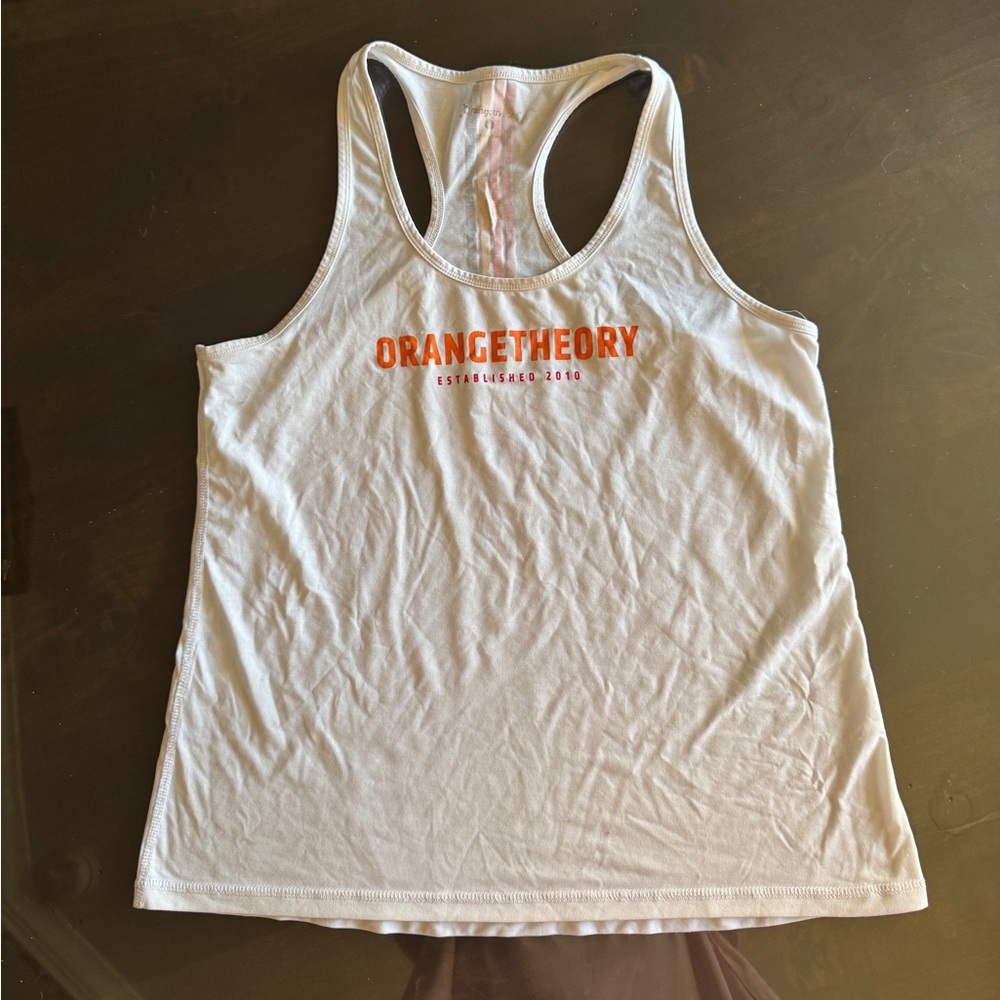 Orangetheory White Tank Top with Orange Logo